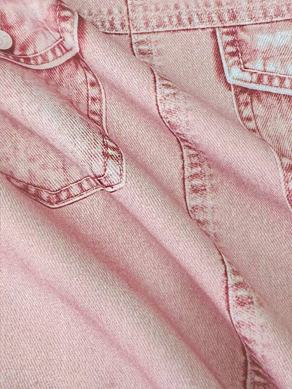 Pink Casual Women's Retro Button Pocket V Neck Long Sleeve Top - Picture 5 of 5